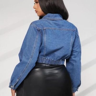 Women Blue Denim Cropped Jacket South Africa