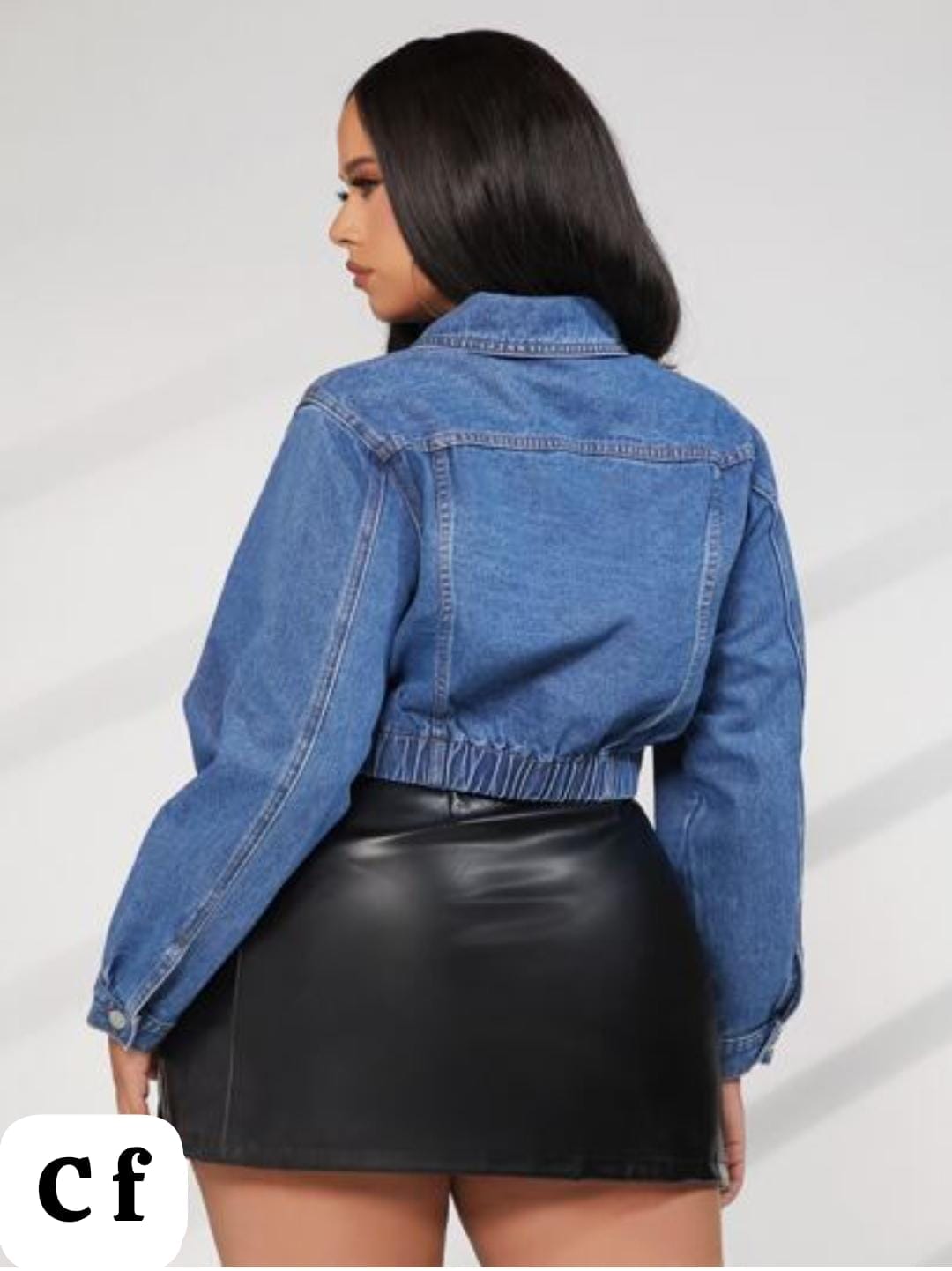 Women Blue Denim Cropped Jacket South Africa