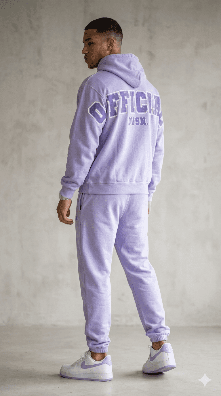 Men’s Lilac Official DVSN Tracksuit Set | Hoodie & Jogger Pants