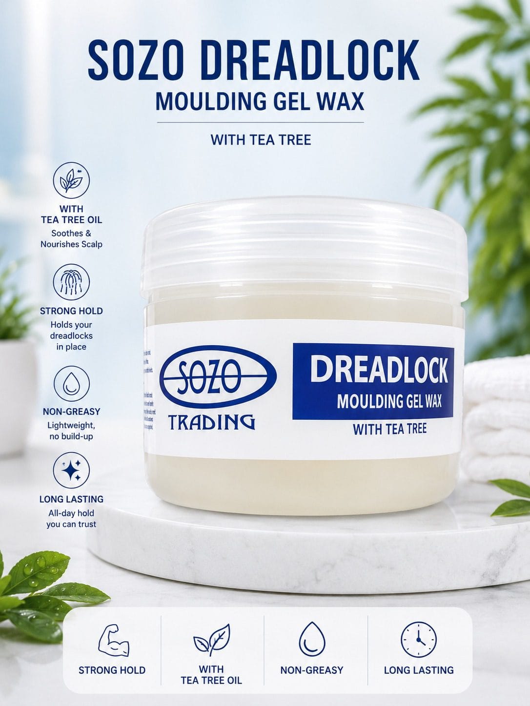 Sozo Dreadlock Moulding Gel Wax with Tea Tree Oil – Durban