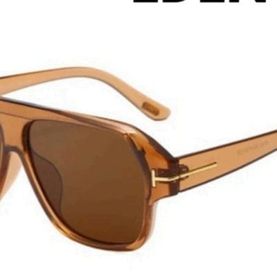 Brown Oversized Square Aviator Sunglasses