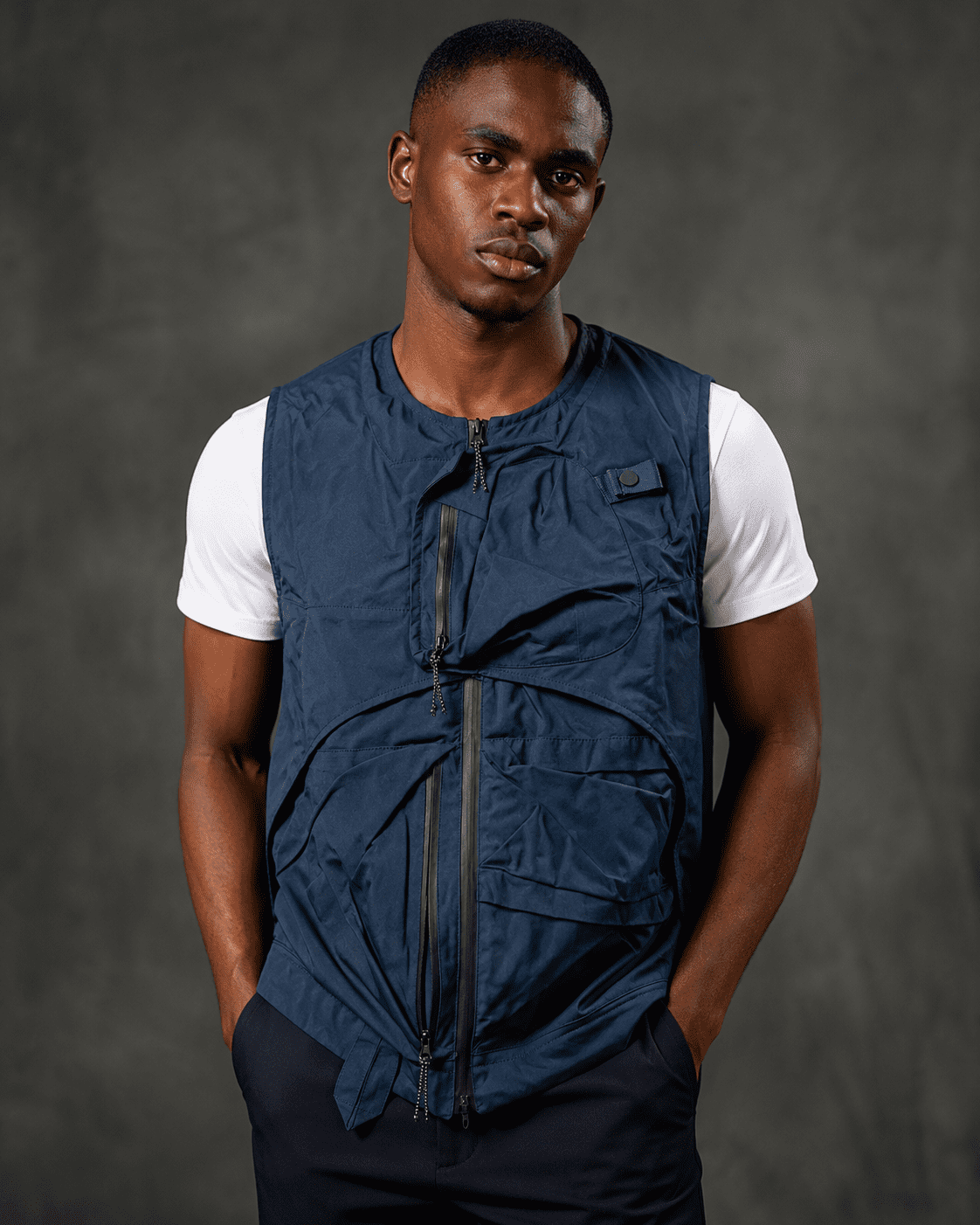 Men’s Navy Utility Vest – Premium Lightweight Multi-Pocket Sleeveless Jacket