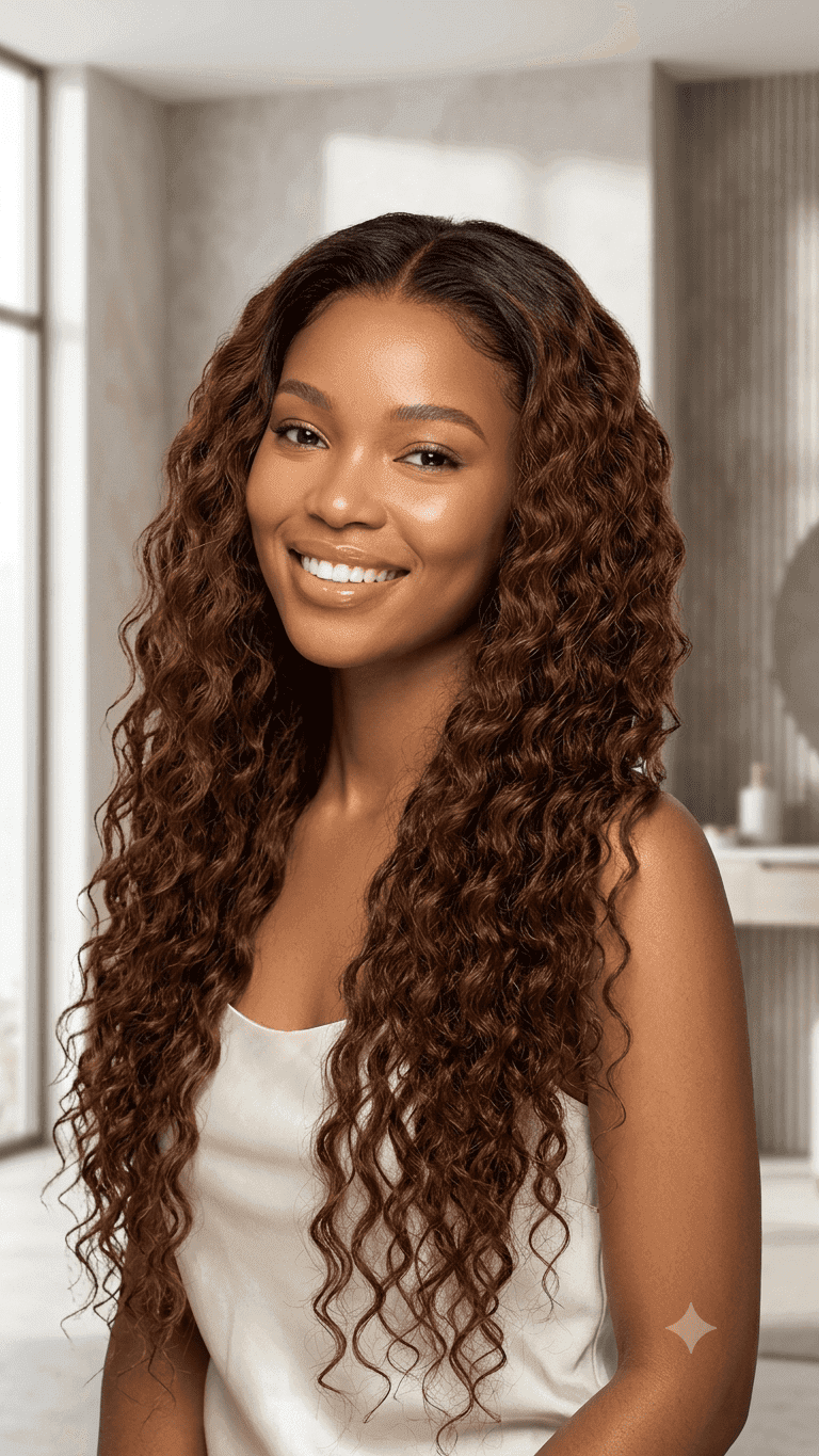 Deep Wave Brown Lace Front Wig South Africa