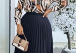 Black Floral Pleated 2-Piece Midi Set | Sizes S–3XL | Women’s Fashion South Africa