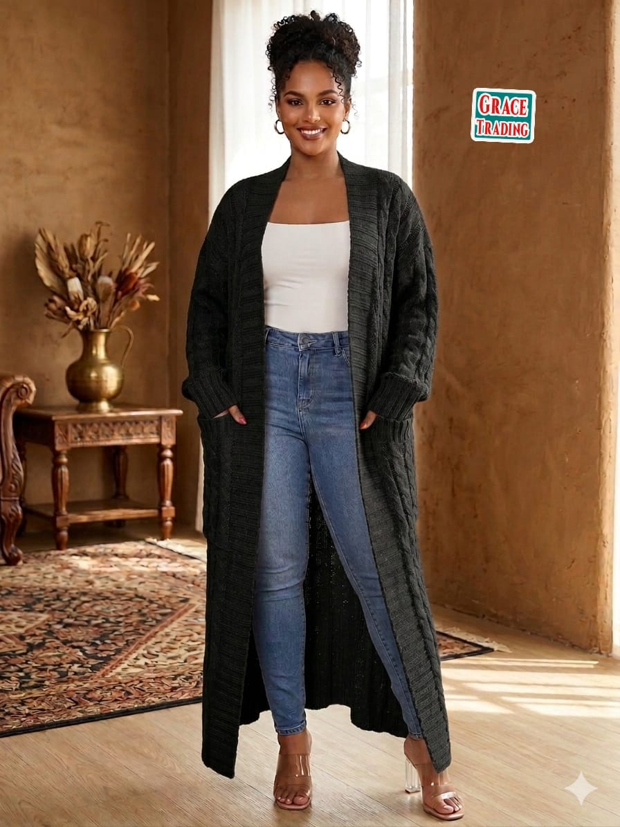 Long Duster Cardigan in Black for Sale South Africa
