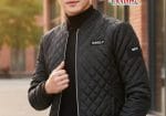 Men’s Red Quilted Jacket – Stylish Casual Winter Zip-Up Jacket