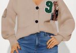 Ladies Cardigan Varsity Patch Beige for Sale South Africa