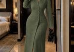 Ladies elegant long warm dress coats