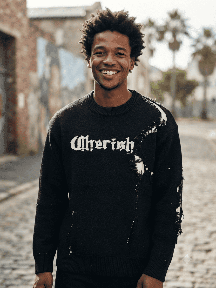 Premium Black Distressed Men’s Sweater South Africa