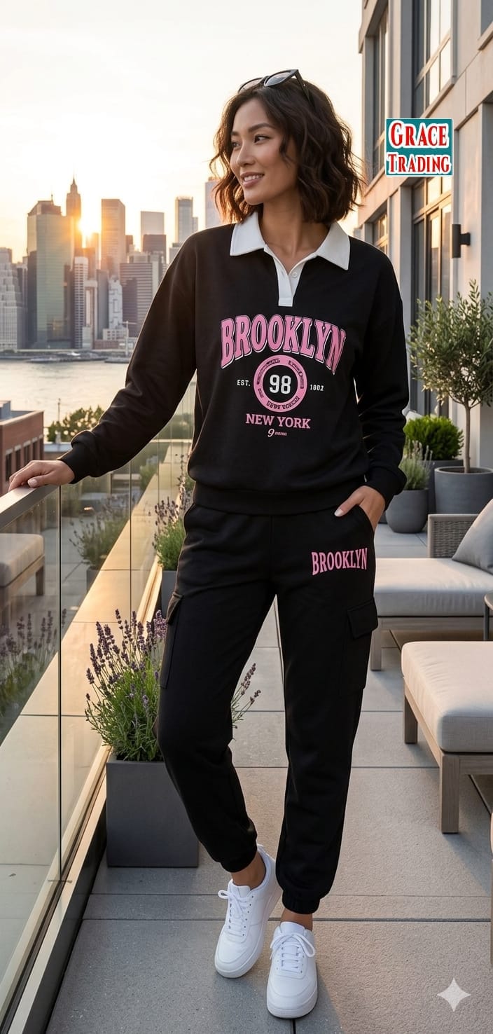 Brooklyn Print Tracksuit Set for Women