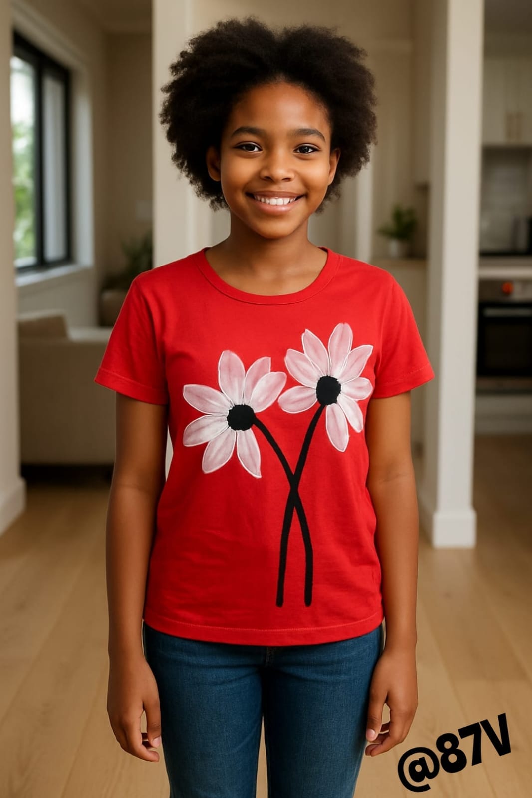 Daisy Print T-Shirt for Girls