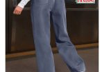 Steel Blue Wide Leg Jeans for Women