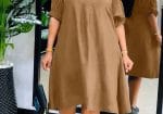Camel Brown Shirt Dress for Women