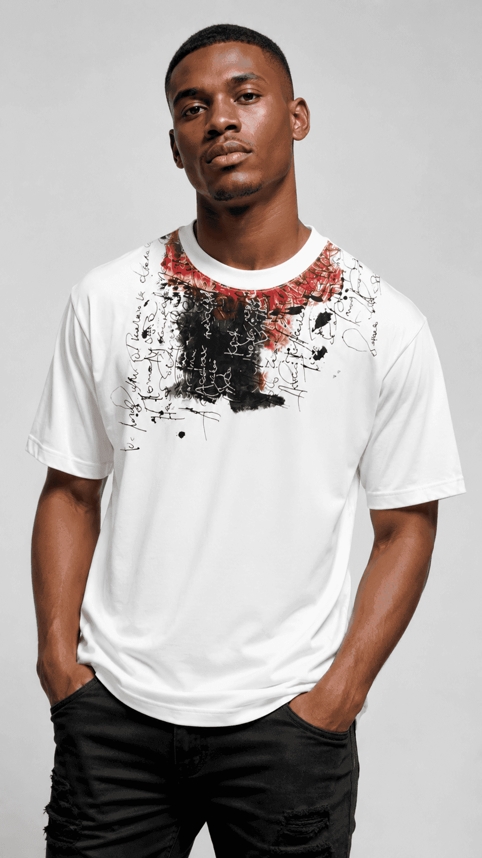 White Graphic Print T-Shirt for Men