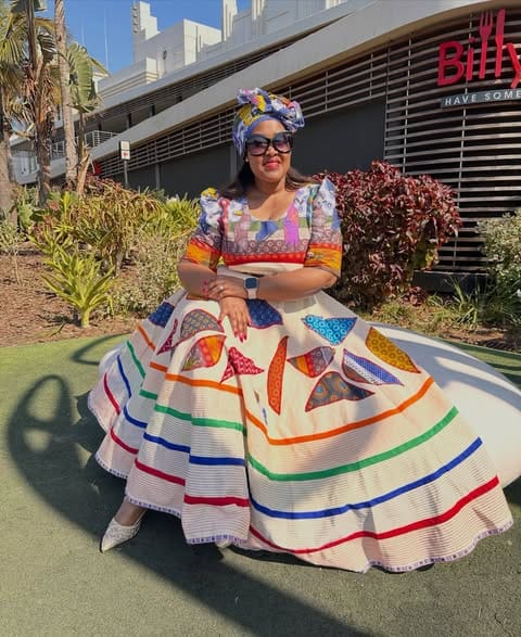 Multicolour Ndebele Traditional Dress for Women