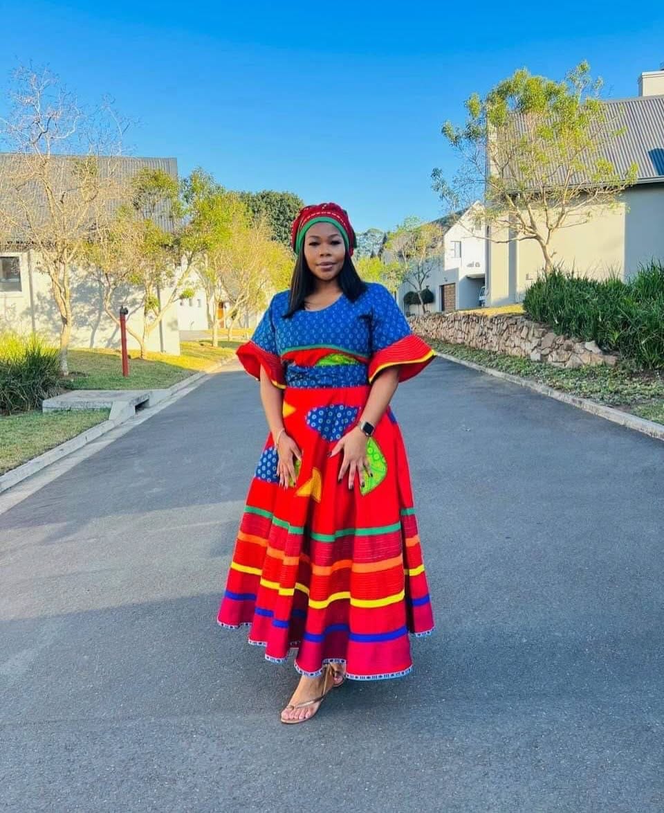 Multicolour Ndebele Traditional Dress for Women