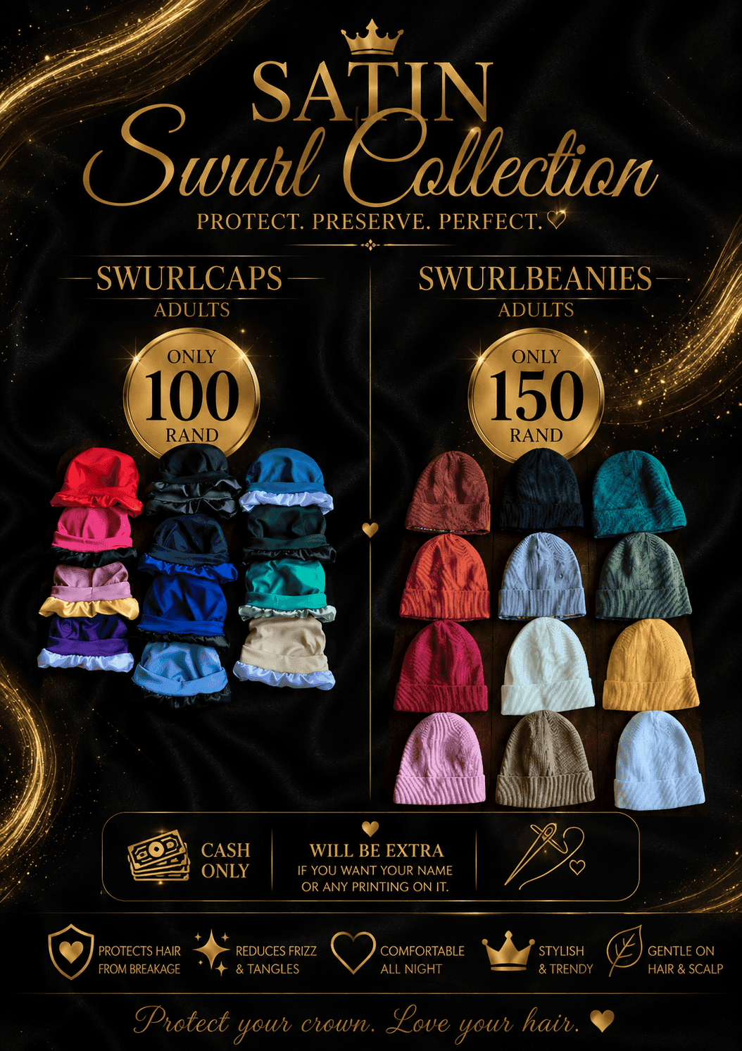 Satin Swurl Caps & Satin Swurl Beanies – Hair Protection & Stylish Wear